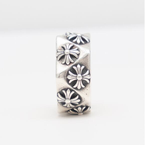 RARE CHROME HEARTS 2014 PENTAGON CH PLUS RING 925 Sterling Silver USA Size : 10 - Picture 13 of 16